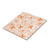 Pas het Oranje Floral Pattern aan. Tegeltje (Zijkant)