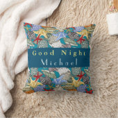 Pas het Patroon Good Night van Shell van het Zee v Kussen (Deken)
