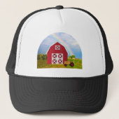 Pas het Rode Barn met Blauwe Sky aan Trucker Pet (Voorkant)