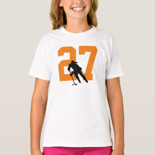 Pas het Sinaasappel van het Aantal van de Naam van T-shirt