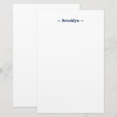 pas het witte marineblauw van de veranderingsnaam briefpapier (Voorkant / Achterkant)