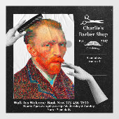 Pas Hipster Vincent van Gogh Kapperszaak aan Raamsticker (Vel)