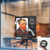 Pas Hipster Vincent van Gogh Kapperszaak aan Raamsticker (Cafe Raam)