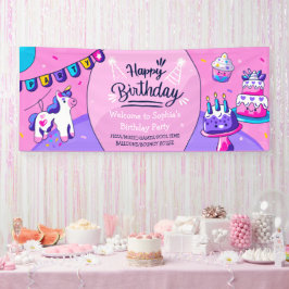 Pas Hispanic Meisje Verjaardagsfeestviering aan Spandoek