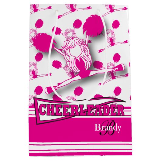 Pas Hot Pink Cheerleader aan Medium Cadeauzakje (Voorkant)