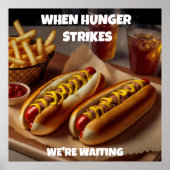 Pas Hotdogs de Drink van het Restaurant Advert aan Poster (Voorkant)