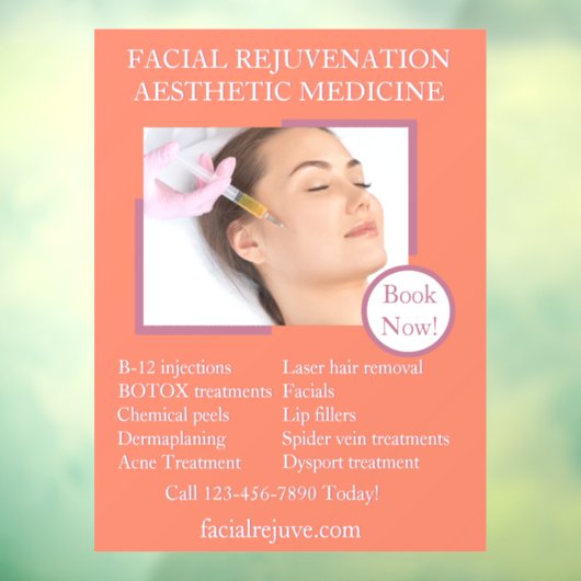 Pas Huidbehandeling Botox Facials Gedetailleerd aa Raamsticker (Vel 3)