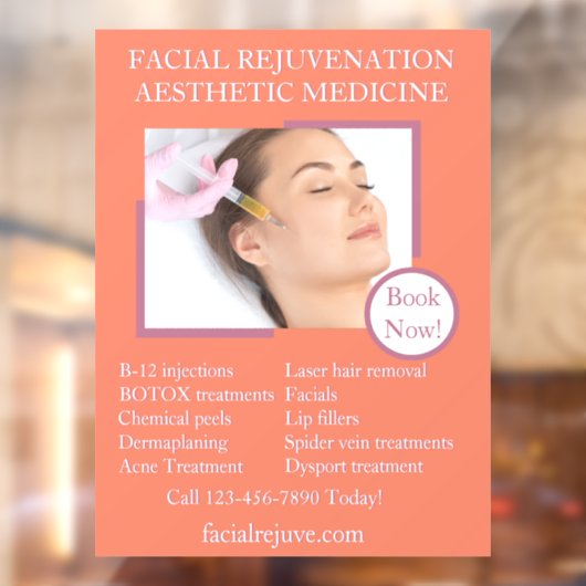 Pas Huidbehandeling Botox Facials Gedetailleerd aa Raamsticker (Vel 2)