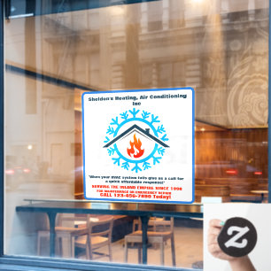 Pas HVAC-bedrijfsoven AC-eenheid Advert 2 aan Raamsticker
