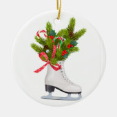 Pas Ice Schaats voor Kerst Ceramisch Ornament aan (Voorkant)