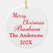 Pas Ice Schaats voor Kerst Ceramisch Ornament aan (Achterkant)