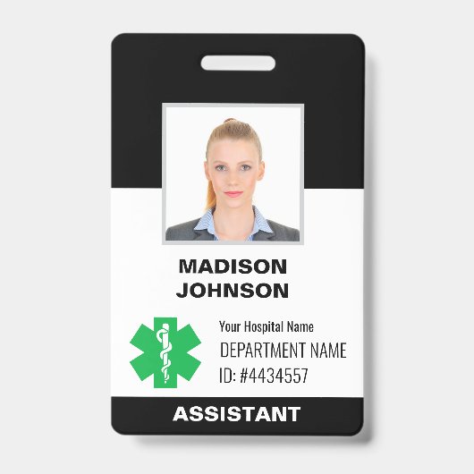 Pas ID-badge aan – Personeelsfoto, Logo, Barcode Badge (Voorzijde)