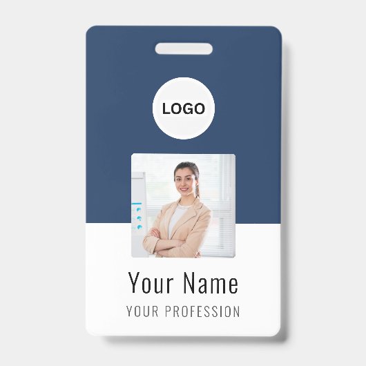 Pas-ID kaart | Persoonlijke foto & tekst Badge (Voorzijde)