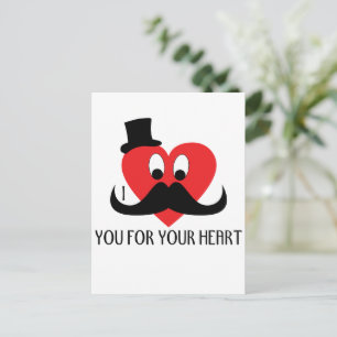 Pas ik mijn snor aan voor je hart briefkaart