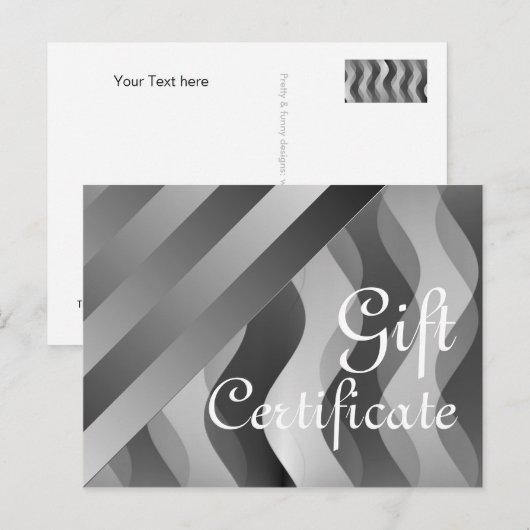 Pas je cadeaubon aan met tekst en achtergrondinfor briefkaart (Voorkant / Achterkant)