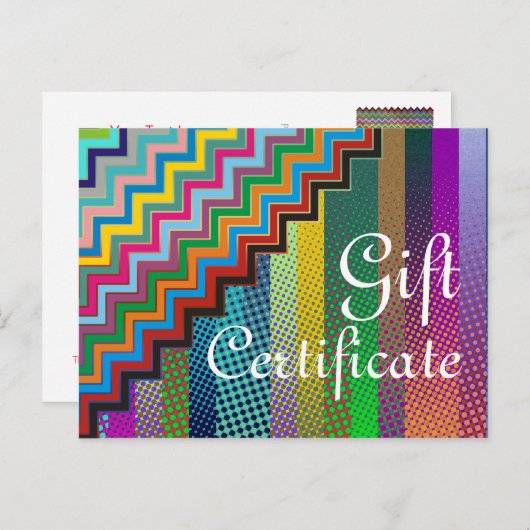 Pas je cadeaubon aan met tekst en achtergrondinfor briefkaart (Voorkant / Achterkant)