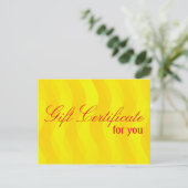 Pas je cadeaubon aan met tekst en achtergrondinfor briefkaart (Staand voorkant)