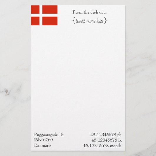 Pas je Dannebrog aan! Briefpapier (Voorkant)