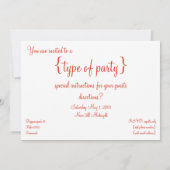 Pas je Dannebrog aan! partijuitnodiging Kaart (Achterkant)