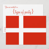 Pas je Dannebrog aan! partijuitnodiging Kaart (Voorkant / Achterkant)