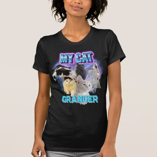 Pas je eigen Cat Bootleg 90's Style Photo T-shirt (Voorkant)