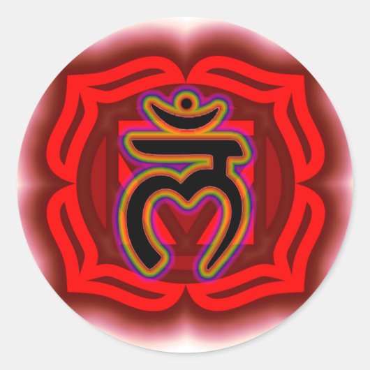 Pas je eigen Chakra Root Chakra aan Ronde Sticker (Voorkant)