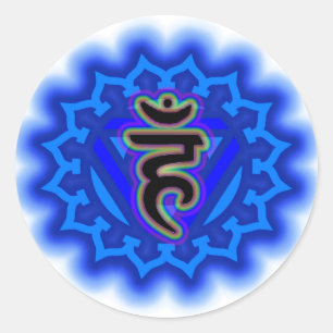 Pas je eigen Chakra Throat Chakra aan Ronde Sticker