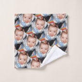 Pas je eigen foto patroon Monogram aan Bad Handdoek (Wasdoekje)