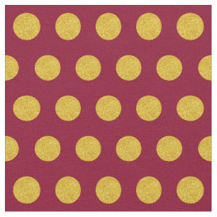 Pas je eigen goudpolka-puntenpatroon in rood aan stof