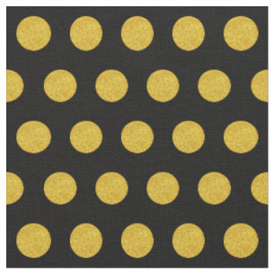 Pas je eigen goudpolka puntpatroon in zwart-wit aa stof