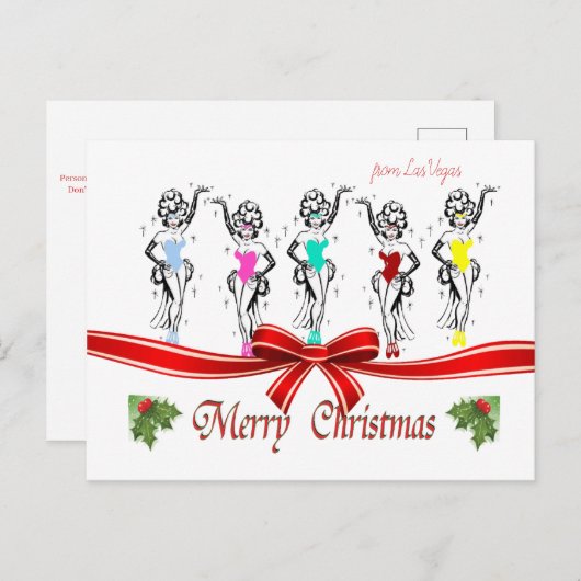 Pas je eigen kerstBriefkaart in Las Vegas aan Briefkaart (Voorkant / Achterkant)