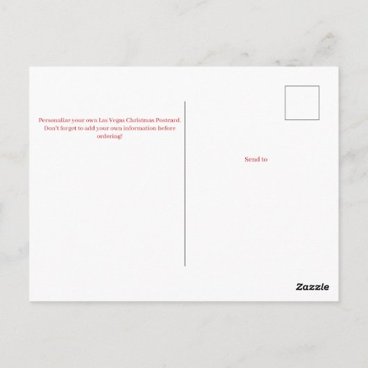 Pas je eigen kerstBriefkaart in Las Vegas aan Briefkaart (Achterkant)