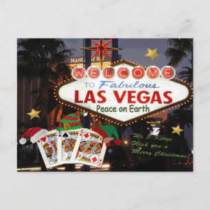 Pas je eigen kerstBriefkaart in Las Vegas aan Briefkaart