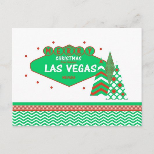 Pas je eigen Las Vegas Kerstmis Briefkaart aan. (Voorkant)
