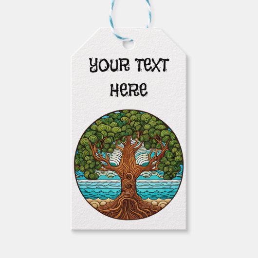 Pas je eigen levensboom aan cadeaulabel (Voorkant)