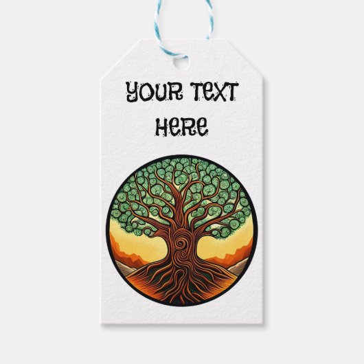 Pas je eigen levensboom aan cadeaulabel (Voorkant)