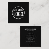 Pas je eigen logo cirkel professioneel zwart-wit a vierkante visitekaartje (Voorkant / Achterkant)