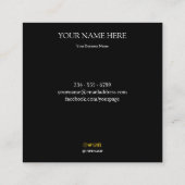 Pas je eigen logo cirkel professioneel zwart-wit a vierkante visitekaartje (Achterkant)