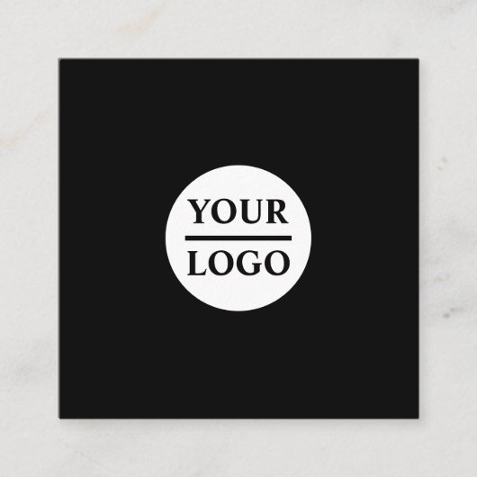 Pas je eigen logo cirkel professioneel zwart-wit a vierkante visitekaartje (Voorkant)