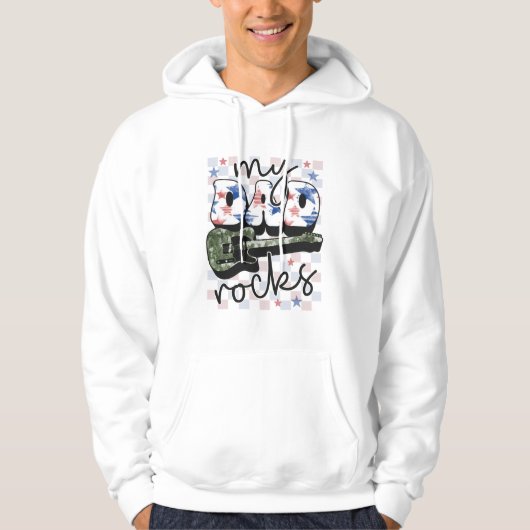 Pas je eigen maatwerk aan en maak mijn vader Rocks Hoodie (Voorkant)