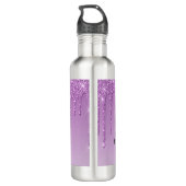 Pas je eigen paarse glitter aan waterfles  (Achterkant)