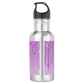 Pas je eigen paarse glitter aan waterfles (Achterkant)