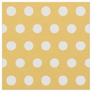 Pas je eigen poka dots patroon in geel aan stof