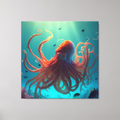 Pas je eigen realistische fantasie oceaan octopus canvas afdruk (Voorkant)