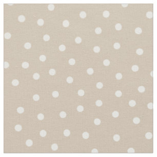 Pas je eigen witte poka punten in beige aan stof
