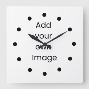 Pas je eigen (zwarte Stippen) wandklok aan