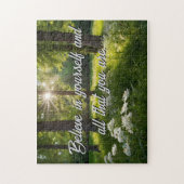 Pas je Forest Flowers Motivational aan Legpuzzel (Verticaal)