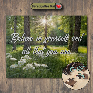Pas je Forest Flowers Motivational aan Legpuzzel