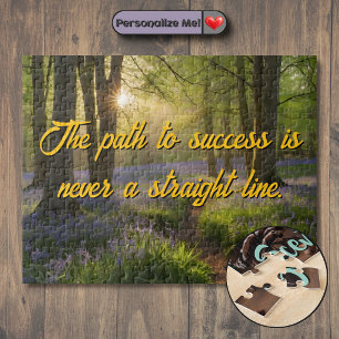 Pas je Forest Flowers Path Motivational aan Legpuzzel
