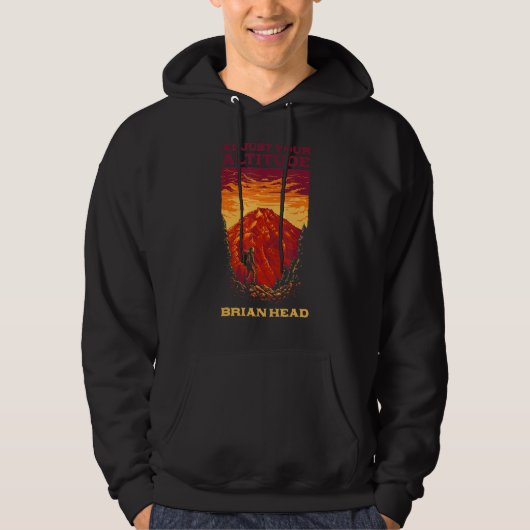 Pas je hoogte aan Brian Head Hiking Utah Hiker Hoodie (Voorkant)